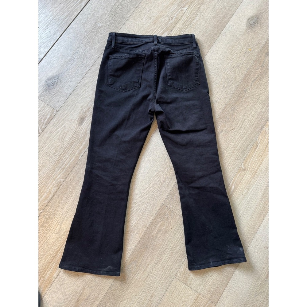FRAME Le Crop Mini Boot Jeans Black Film Noir High Rise Ankle Flare Size 29 - Picture 6 of 9